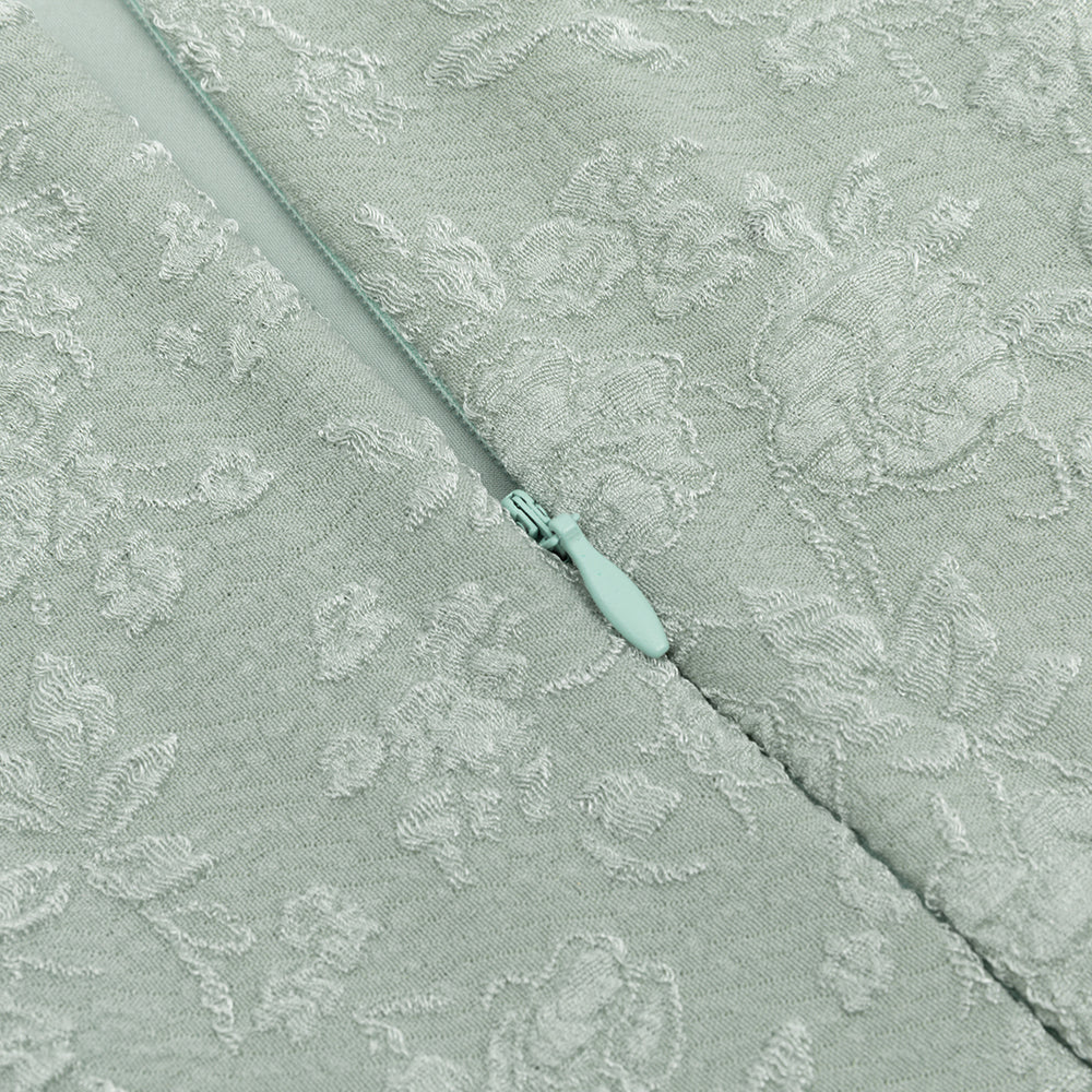 Elegantes Bandage-Maxikleid mit Diamanten – Bodenlang & Quadratkragen