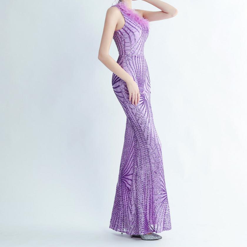 Elegantes Bandage-Maxikleid mit Diamanten – Bodenlang & Quadratkragen