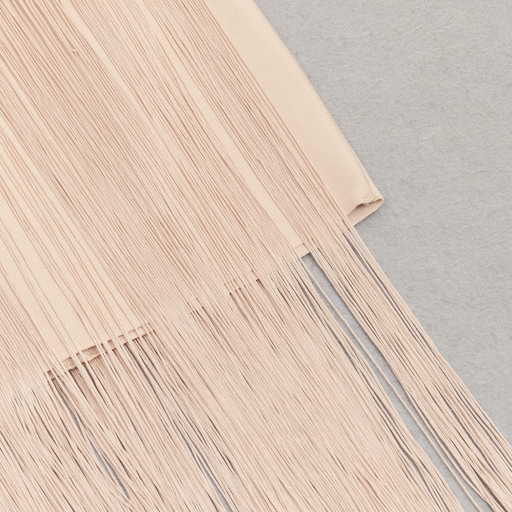 Elegantes Bandage-Maxikleid mit Diamanten – Bodenlang & Quadratkragen