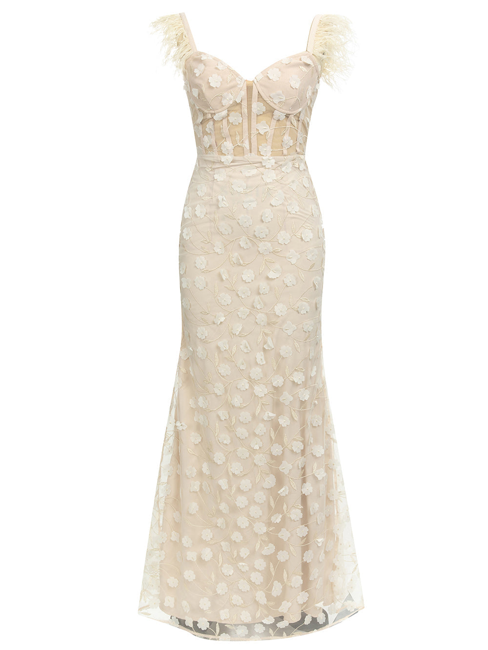 Elegantes Bandage-Maxikleid mit Diamanten – Bodenlang & Quadratkragen