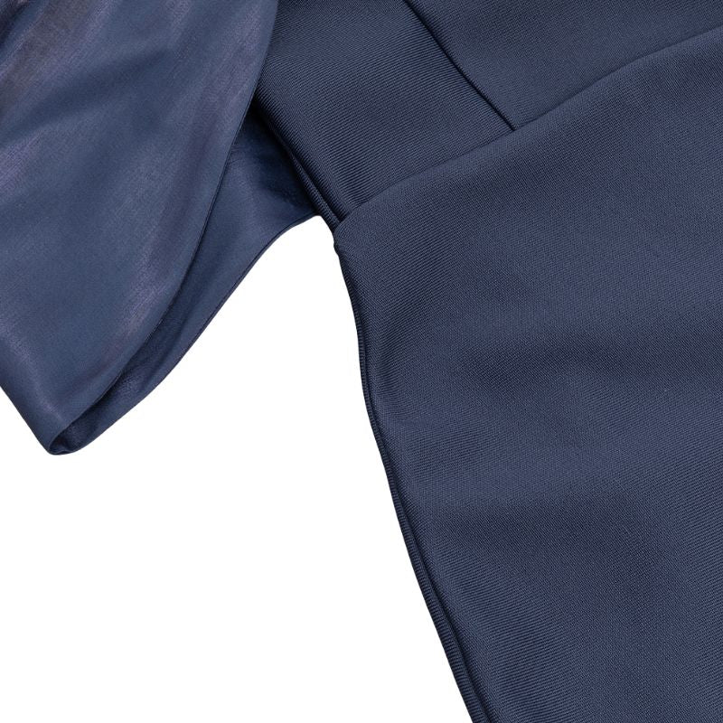 Elegantes Bandage-Maxikleid mit Diamanten – Bodenlang & Quadratkragen