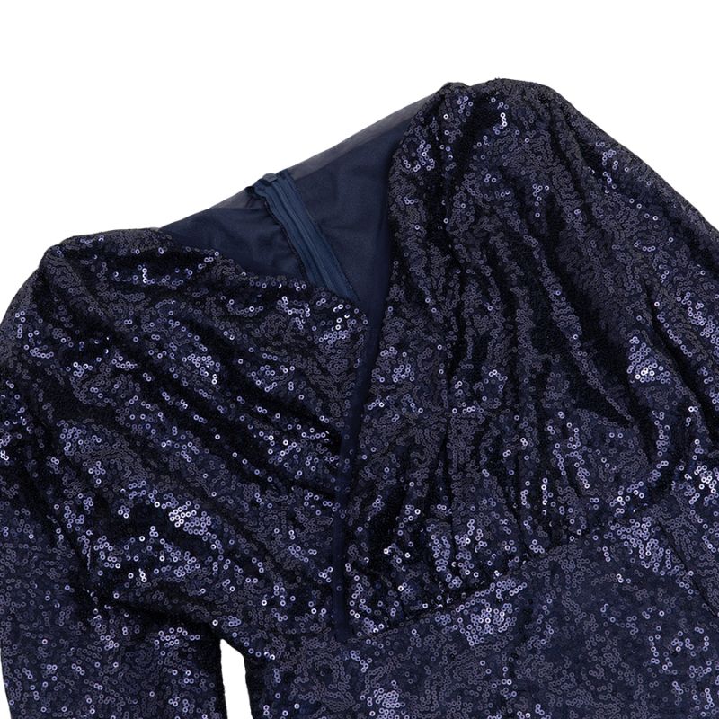 Elegantes Bandage-Maxikleid mit Diamanten – Bodenlang & Quadratkragen
