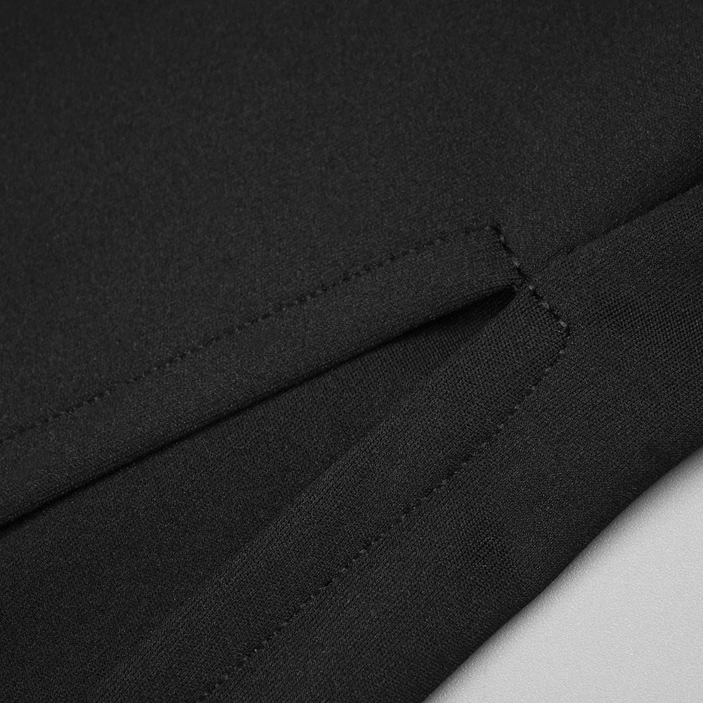 Elegantes Bandage-Maxikleid mit Diamanten – Bodenlang & Quadratkragen