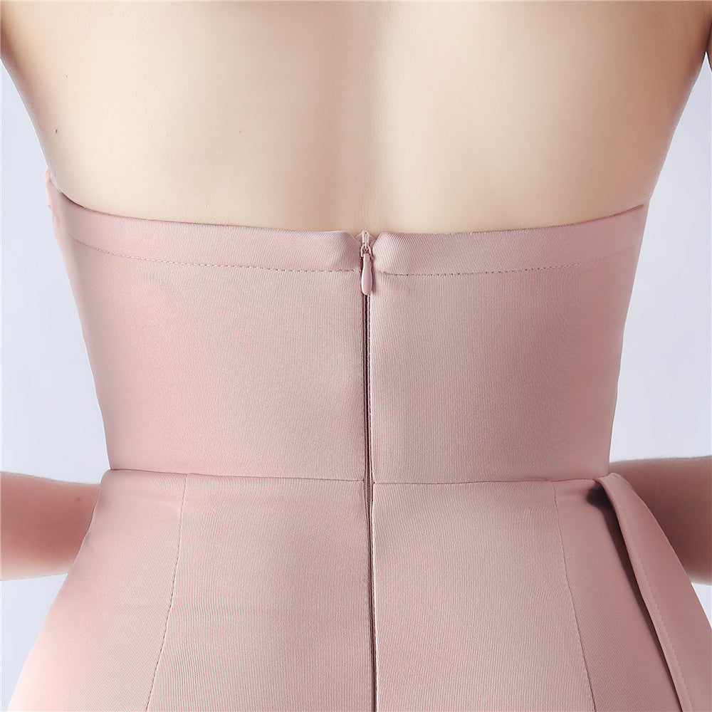 Elegantes Bandage-Maxikleid mit Diamanten – Bodenlang & Quadratkragen