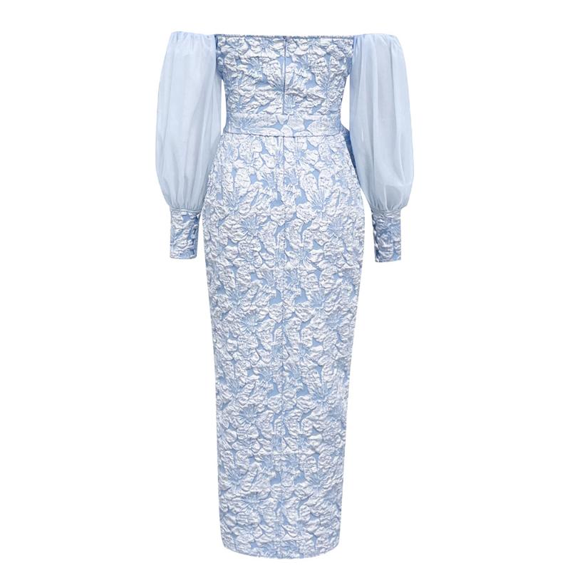 Elegantes Bandage-Maxikleid mit Diamanten – Bodenlang & Quadratkragen