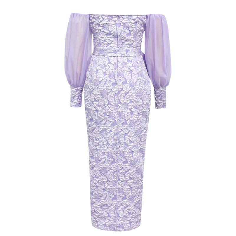 Elegantes Bandage-Maxikleid mit Diamanten – Bodenlang & Quadratkragen