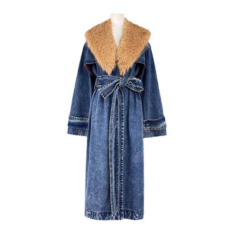 Produktbild von Elegantes Bandage-Maxikleid mit Diamanten – Bodenlang & Quadratkragen in Denim Blue, erhältlich bei Hot Fashionista