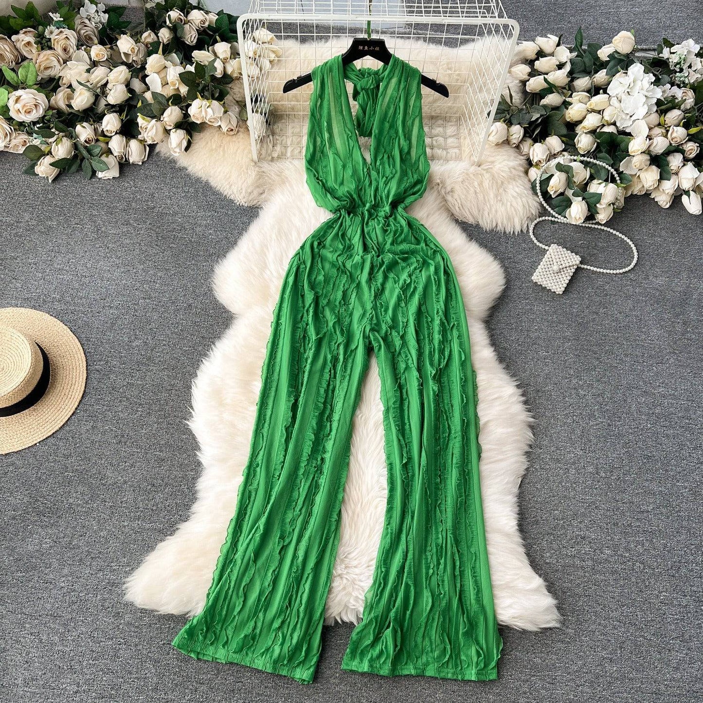 Elegantes Bandage-Maxikleid mit Diamanten – Bodenlang & Quadratkragen