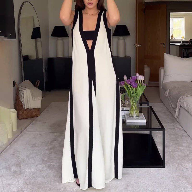 Produktbild von Elegantes Bandage-Maxikleid mit Diamanten – Bodenlang & Quadratkragen in white, erhältlich bei Hot Fashionista