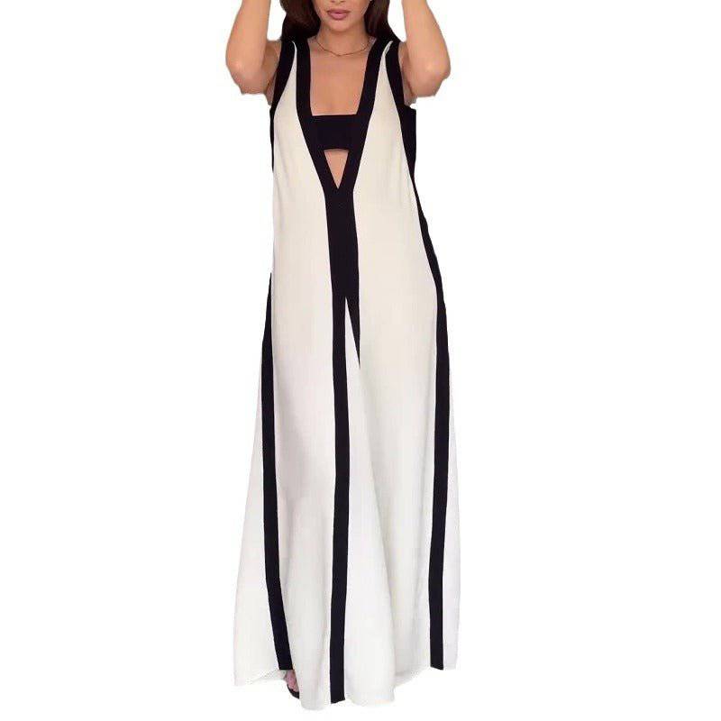 Elegantes Bandage-Maxikleid mit Diamanten – Bodenlang & Quadratkragen