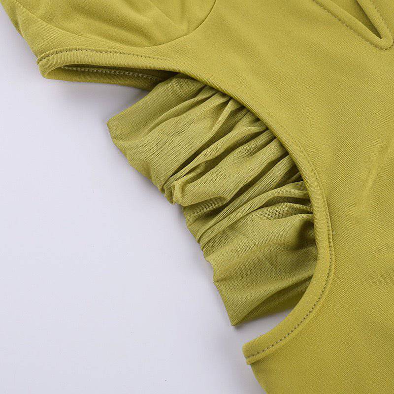 Elegantes Bandage-Maxikleid mit Diamanten – Bodenlang & Quadratkragen
