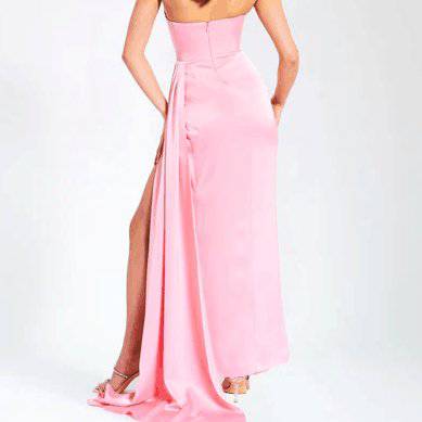 Elegantes Bandage-Maxikleid mit Diamanten – Bodenlang & Quadratkragen