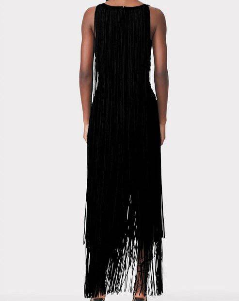 Elegantes Bandage-Maxikleid mit Diamanten – Bodenlang & Quadratkragen