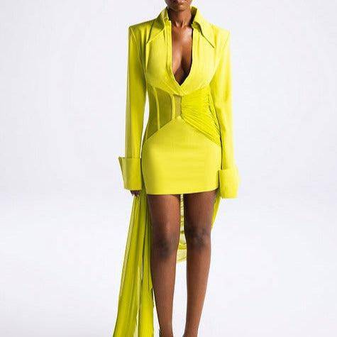 Produktbild von Elegantes Bandage-Maxikleid mit Diamanten – Bodenlang & Quadratkragen in Light green, erhältlich bei Hot Fashionista
