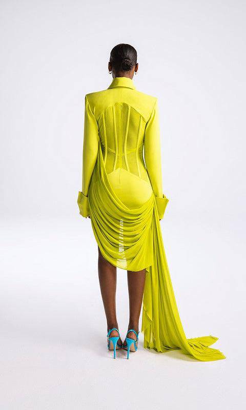 Elegantes Bandage-Maxikleid mit Diamanten – Bodenlang & Quadratkragen