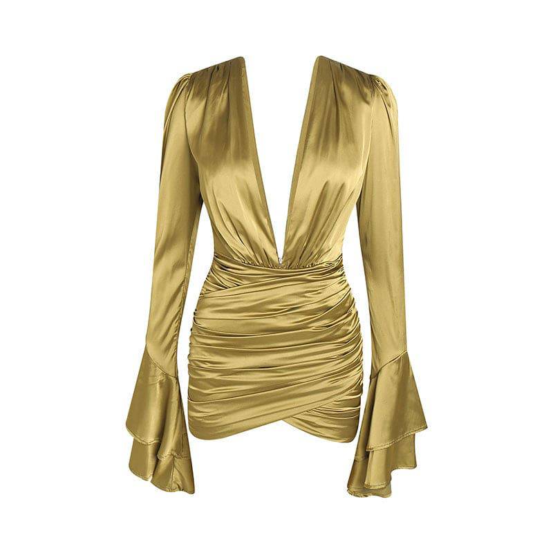 Elegantes Bandage-Maxikleid mit Diamanten – Bodenlang & Quadratkragen