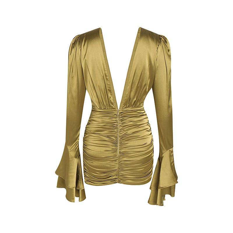 Elegantes Bandage-Maxikleid mit Diamanten – Bodenlang & Quadratkragen