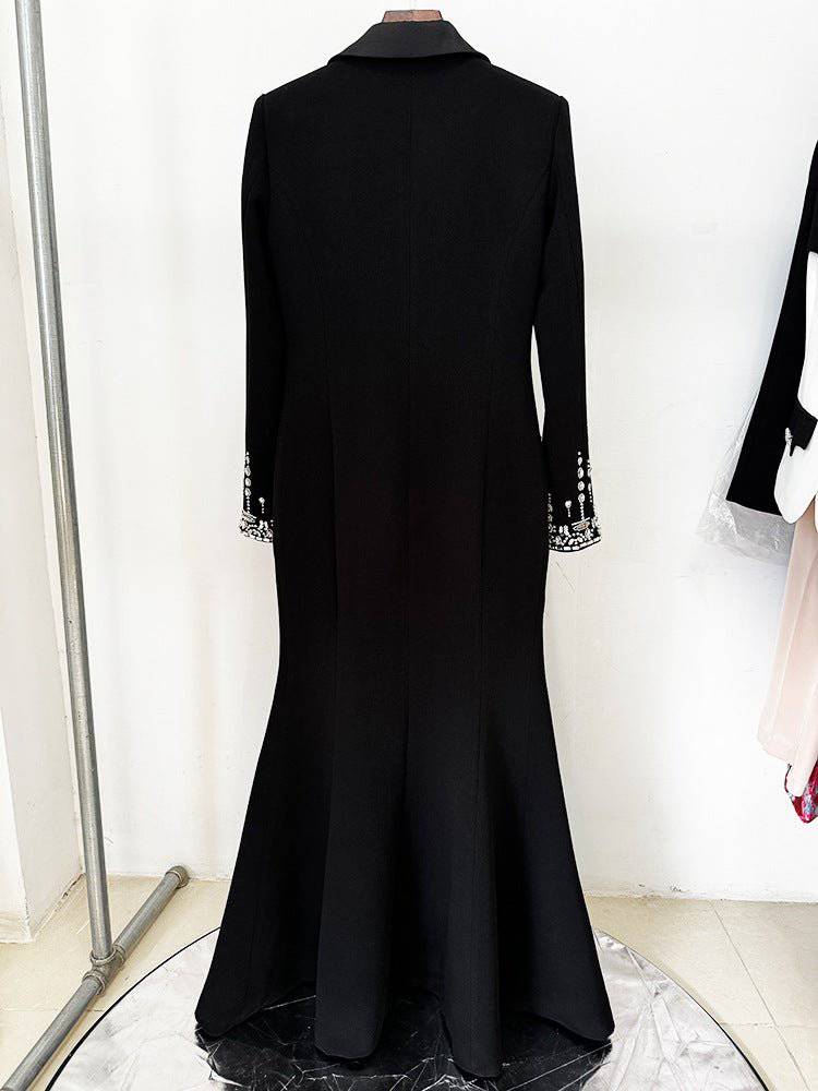 Elegantes Bandage-Maxikleid mit Diamanten – Bodenlang & Quadratkragen