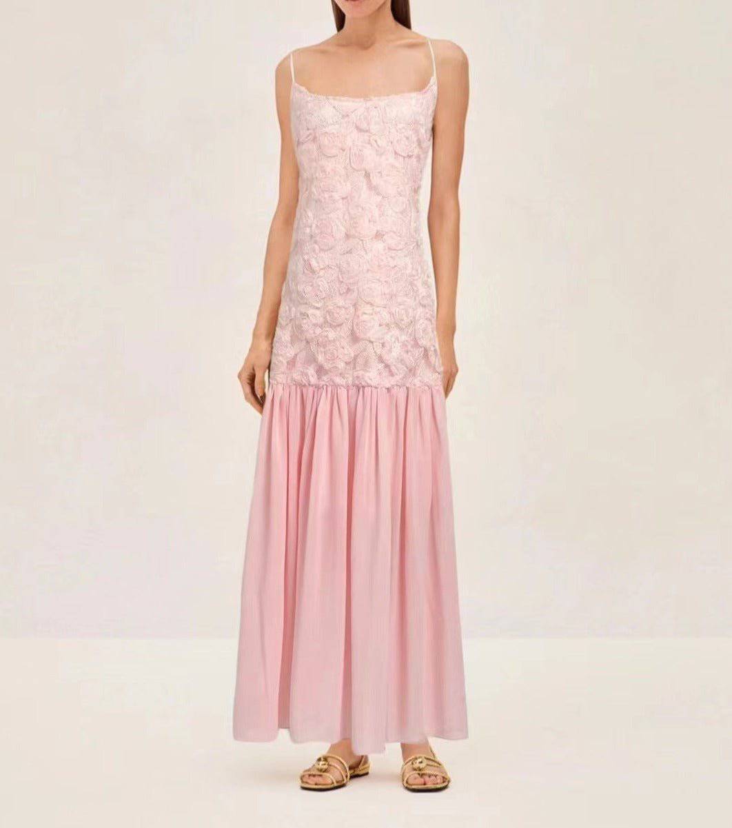 Elegantes Bandage-Maxikleid mit Diamanten – Bodenlang & Quadratkragen