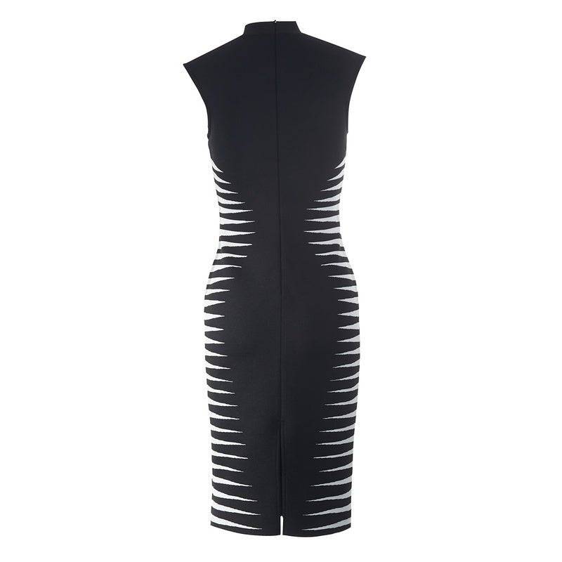 Elegantes Bandage-Maxikleid mit Diamanten – Bodenlang & Quadratkragen