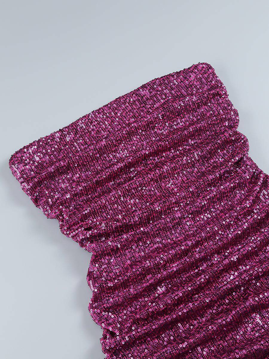Elegantes Bandage-Maxikleid mit Diamanten – Bodenlang & Quadratkragen