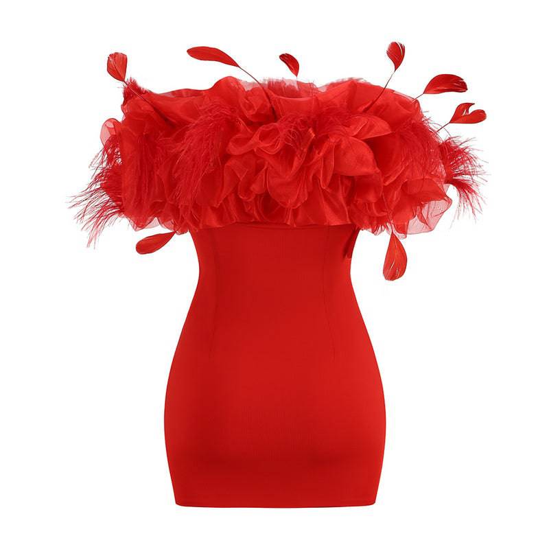 Elegantes Bandage-Maxikleid mit Diamanten – Bodenlang & Quadratkragen
