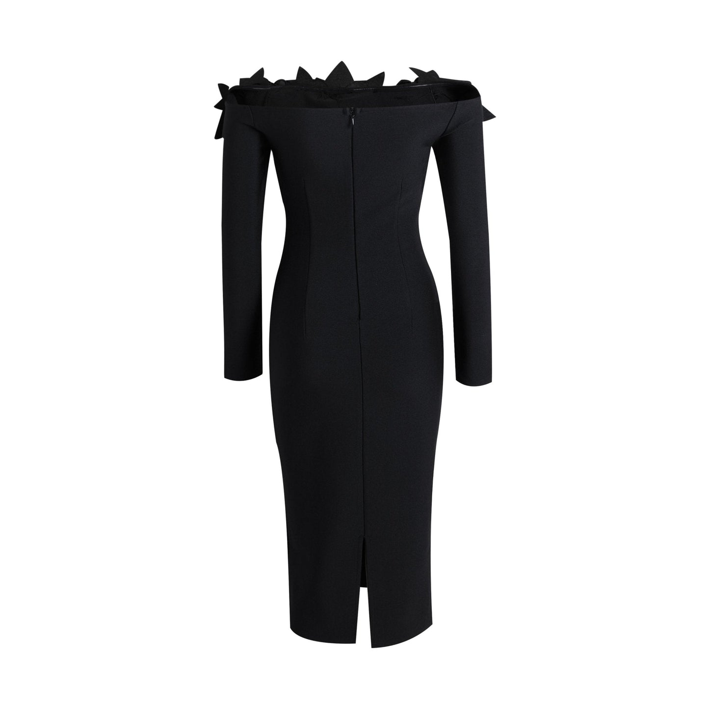 Elegantes Bandage-Maxikleid mit Diamanten – Bodenlang & Quadratkragen