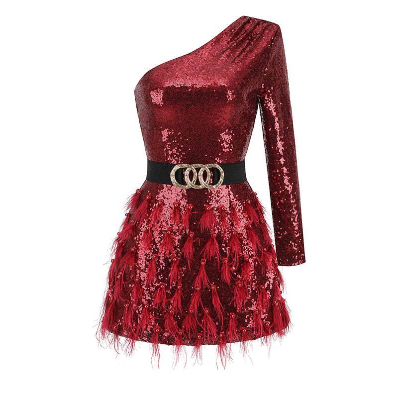 Elegantes Bandage-Maxikleid mit Diamanten – Bodenlang & Quadratkragen