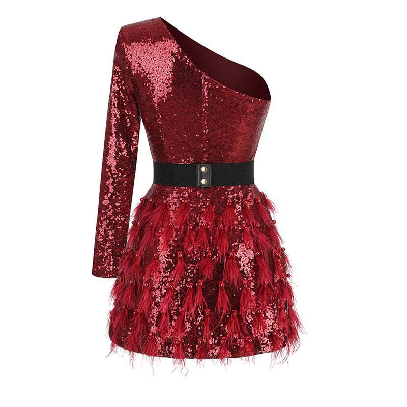 Elegantes Bandage-Maxikleid mit Diamanten – Bodenlang & Quadratkragen