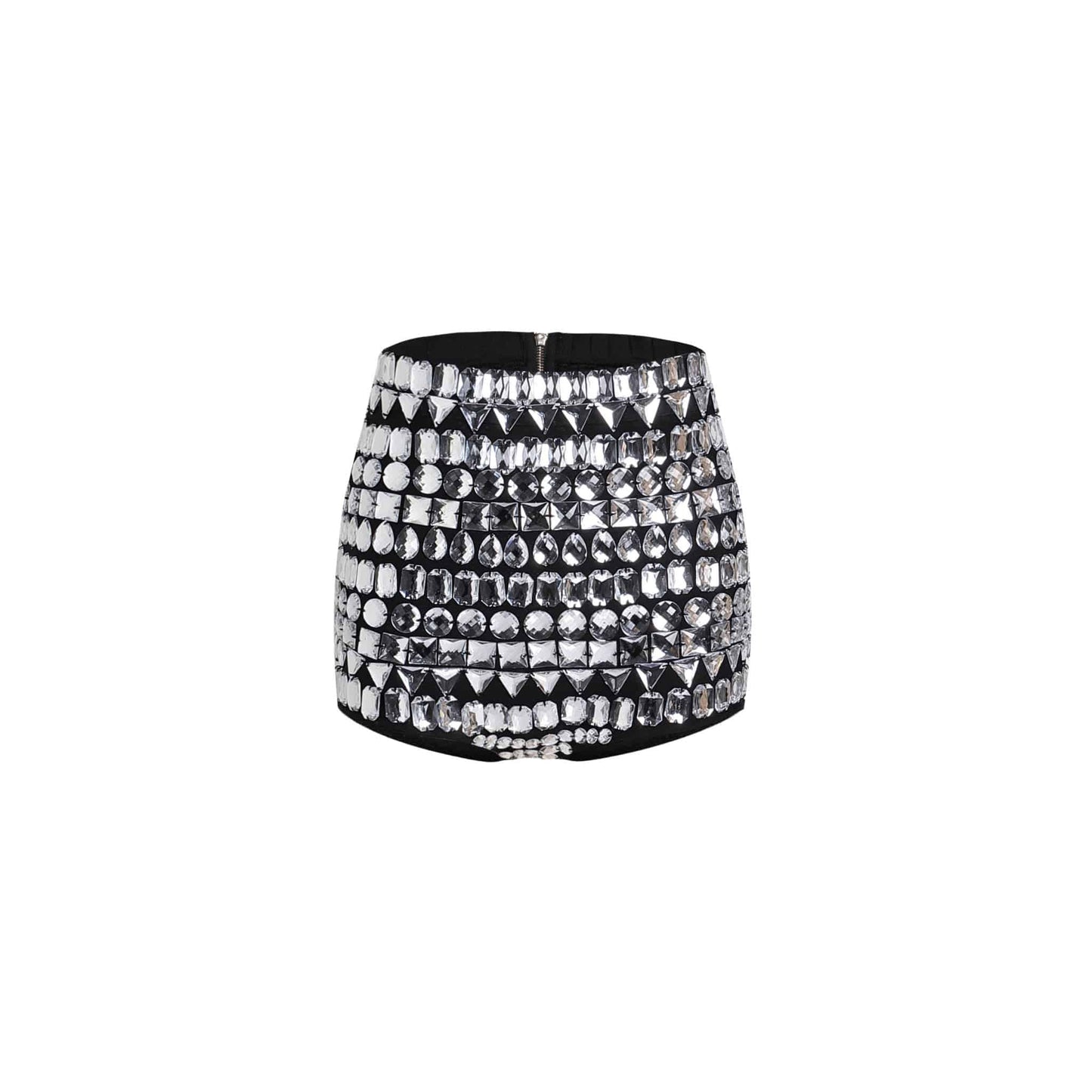 Elegantes Bandage-Maxikleid mit Diamanten – Bodenlang & Quadratkragen