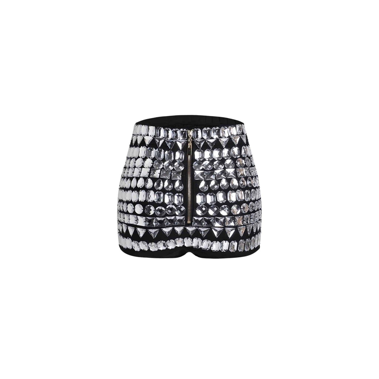 Elegantes Bandage-Maxikleid mit Diamanten – Bodenlang & Quadratkragen