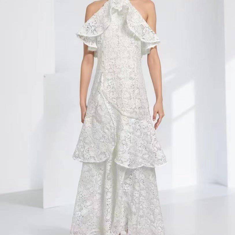 Elegantes Bandage-Maxikleid mit Diamanten – Bodenlang & Quadratkragen
