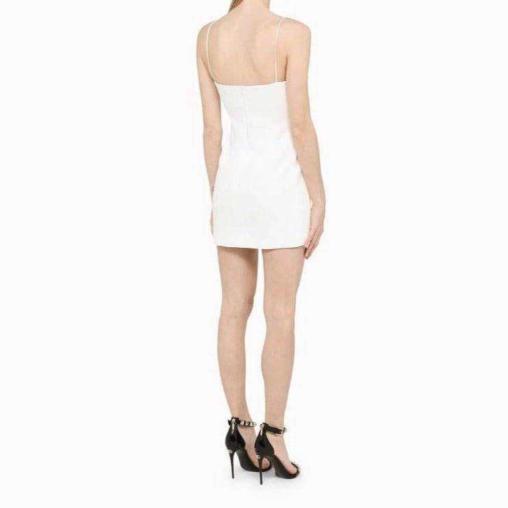 Elegantes Bandage-Maxikleid mit Diamanten – Bodenlang & Quadratkragen