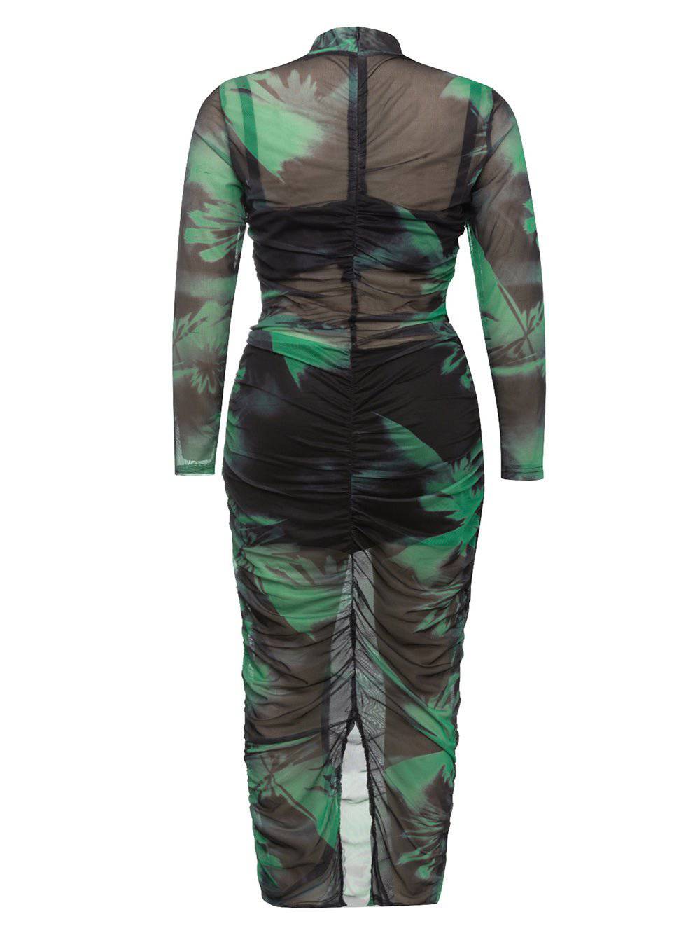 Elegantes Bandage-Maxikleid mit Diamanten – Bodenlang & Quadratkragen