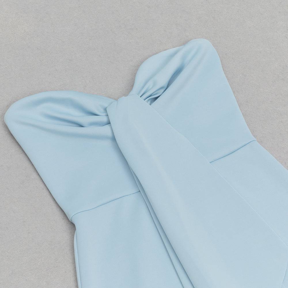 Elegantes Bandage-Maxikleid mit Diamanten – Bodenlang & Quadratkragen