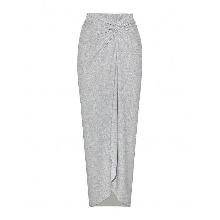 Elegantes Bandage-Maxikleid mit Diamanten – Bodenlang & Quadratkragen