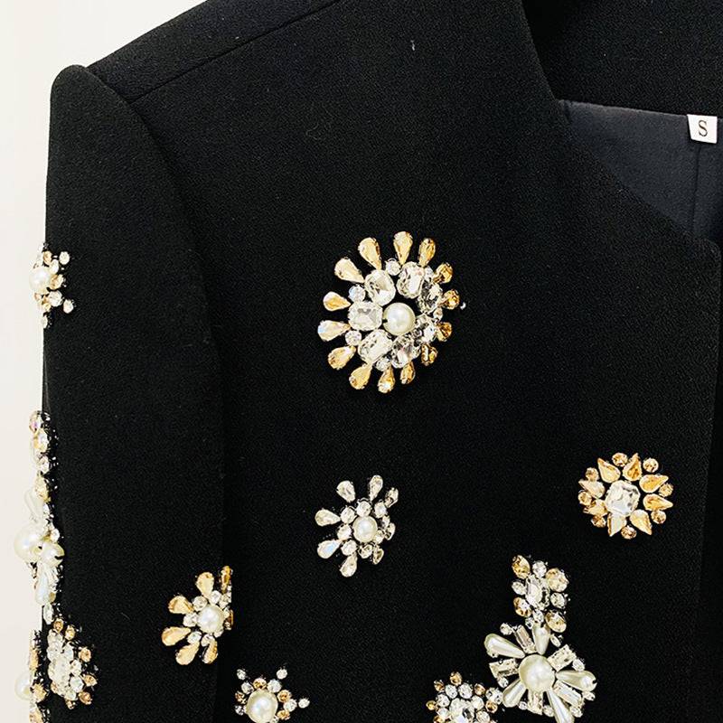 Elegantes Bandage-Maxikleid mit Diamanten – Bodenlang & Quadratkragen