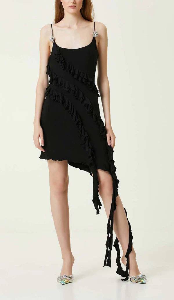 Elegantes Bandage-Maxikleid mit Diamanten – Bodenlang & Quadratkragen