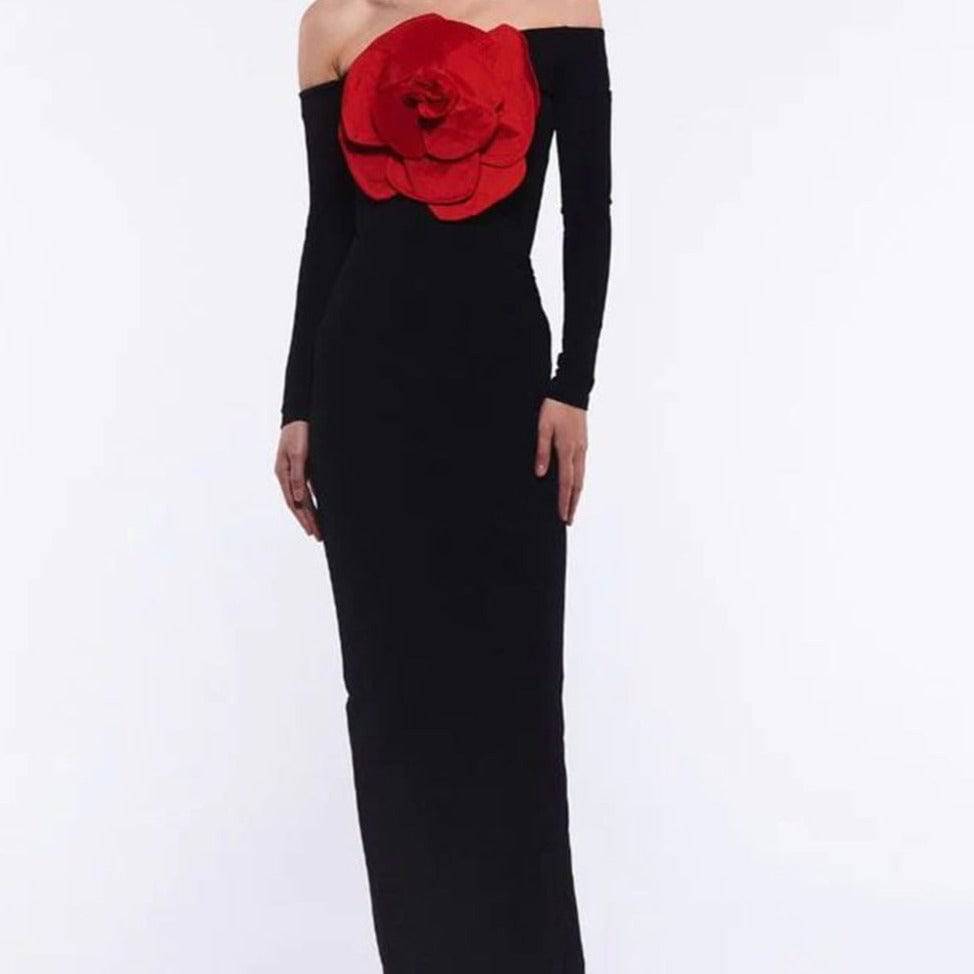 Produktbild von Elegantes Bandage-Maxikleid mit Diamanten – Bodenlang & Quadratkragen in S, erhältlich bei Hot Fashionista