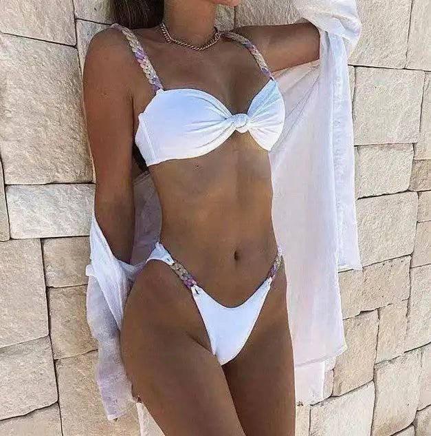 Elegantes Bandage-Maxikleid mit Diamanten – Bodenlang & Quadratkragen