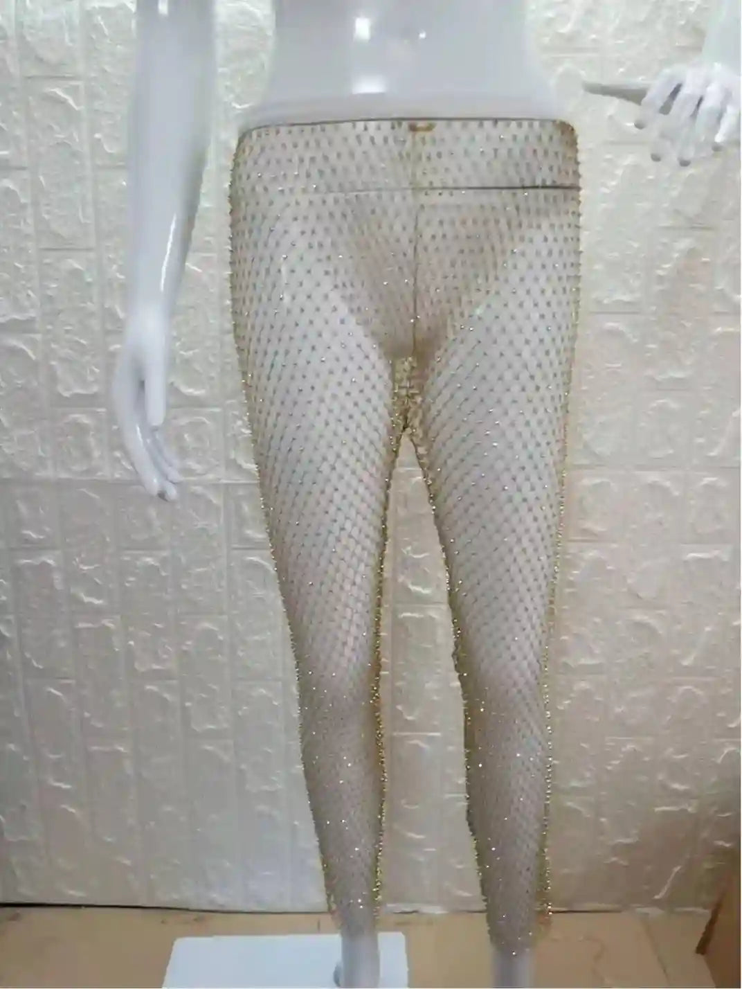 Elegantes Bandage-Maxikleid mit Diamanten – Bodenlang & Quadratkragen