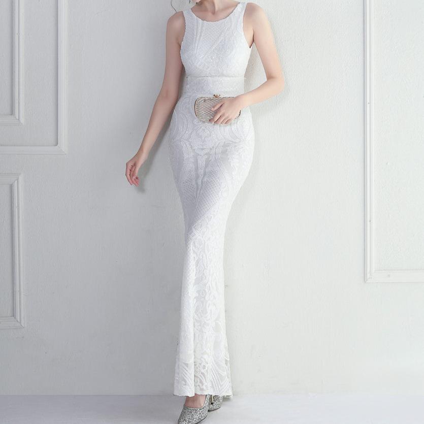 Elegantes Bandage-Maxikleid mit Diamanten – Bodenlang & Quadratkragen