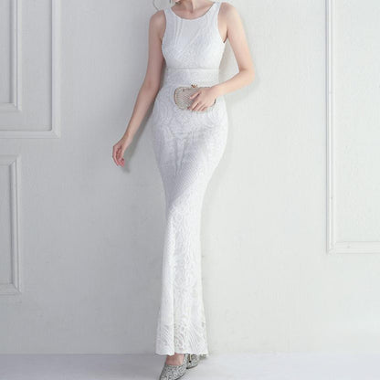 Elegantes Bandage-Maxikleid mit Diamanten – Bodenlang & Quadratkragen