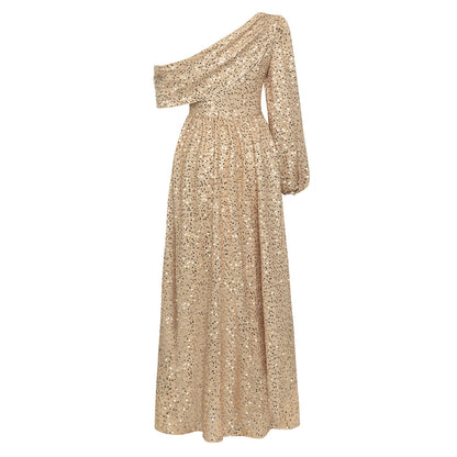 Elegantes Bandage-Maxikleid mit Diamanten – Bodenlang & Quadratkragen