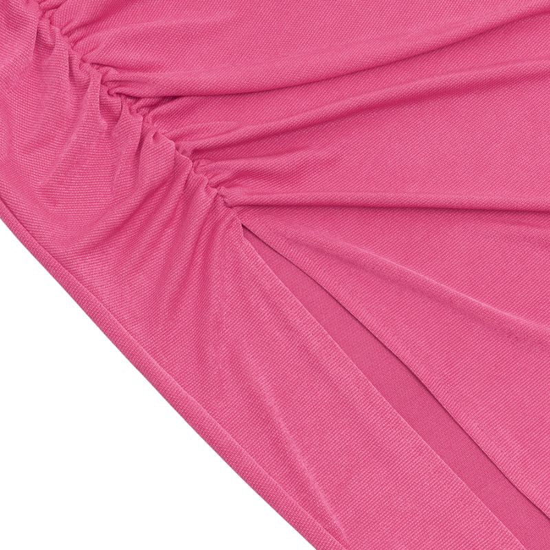 Elegantes Bandage-Maxikleid mit Diamanten – Bodenlang & Quadratkragen