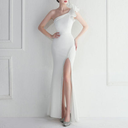 Elegantes Bandage-Maxikleid mit Diamanten – Bodenlang & Quadratkragen