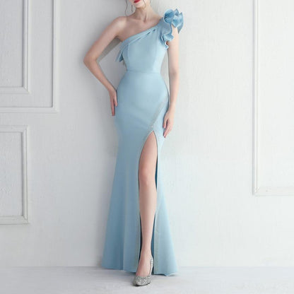 Elegantes Bandage-Maxikleid mit Diamanten – Bodenlang & Quadratkragen