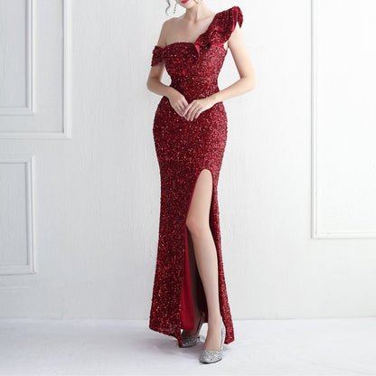 Elegantes Bandage-Maxikleid mit Diamanten – Bodenlang & Quadratkragen