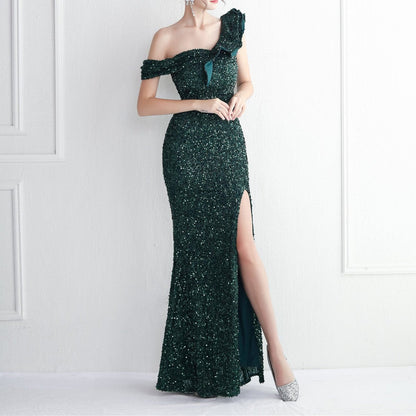 Elegantes Bandage-Maxikleid mit Diamanten – Bodenlang & Quadratkragen