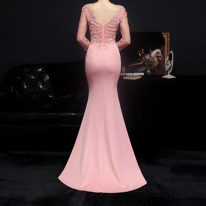 Elegantes Bandage-Maxikleid mit Diamanten – Bodenlang & Quadratkragen